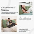thumbnail image 5 of Rounuo Bed Wedge Pillow for Headboard, King Triangular Reading Pillow Linen Large Bolster Backrest Support Upholstered Lumbar Cushion Green 76"x20", 5 of 7