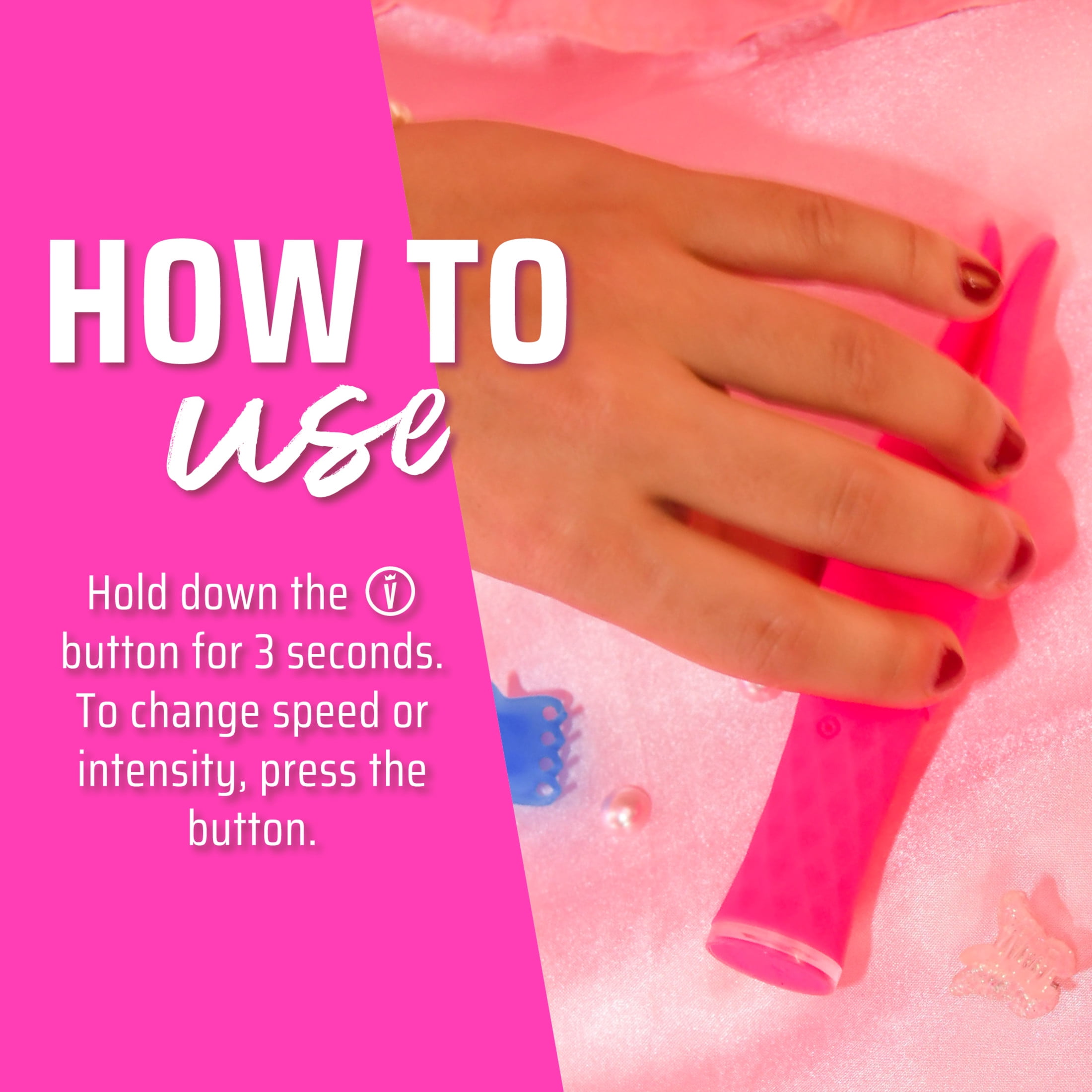 Queen V The VIP & The Wing Slip On Water Resistant Silicone Personal Massager, Adult Sex Toy for Woman