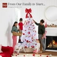 thumbnail image 4 of Favory  White Christmas Tree 4.5ft Pre-Lit Artificial Pine Tree Premium Holiday Decoration w/ 2-in-1 Multicolored Lights, Metal Stand，White, 4 of 11
