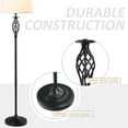 thumbnail image 5 of HOMCOM 3 Piece Floor Lamps with Rounded Base and Steel Pole, Black and White, 5 of 9