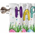 thumbnail image 5 of Kitchen Curtains Set, Spring Easter Gnomes Kitchen Curtains and Valances Set, Colorful Eggs Watercolor Polka Dots Rod Pocket Tier Curtains 24 Inch Length for Cafe/Bedroom Windows, 5 of 6