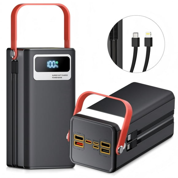 PGYOB Portable Charger Power Bank 45,000mAh with Built-in Cables, Super Fast Charging & Flashlight, for Laptop,iPhone,Android, Home, Camping, Emergency