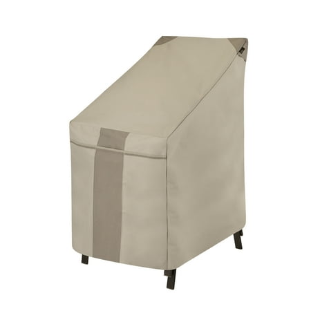 High Back Stackable Modern Leisure 2901 Monterey High Back Patio, Stackable Chairs, Outdoor (25.5 L x 35.5 D x 45 H inches) Cover, Khaki/Fossil ()