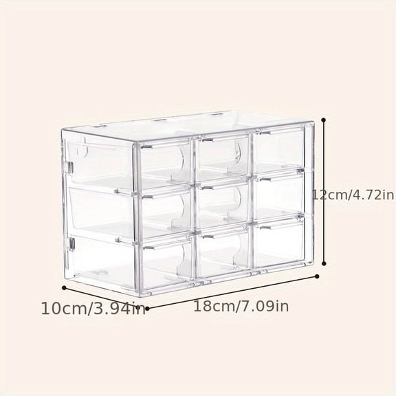 Clear Acrylic Stackable Desk Organizer with Drawers for Makeup, Crafts & Beads - Versatile Storage for Dresser, Bathroom