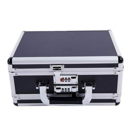 VAIKAXY 11.81 x 5.91 x 9.05 inch Aluminum New Framed Locking Gun Pistol HandGun Lock Box Hard Storage Carry Case Black