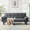 thumbnail image 7 of Leumius 72" Convertible Loveseat Sofa Bed Sleeper Daybed,Modern Upholstered Folding Recliner,Small Futon Sofa for Living Room Apartment Office,Dark Gray, 7 of 7
