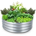 thumbnail image 5 of LuxenHome Set of 2 36-Inch Round Galvanized Steel Garden Bed Planter, 5 of 11