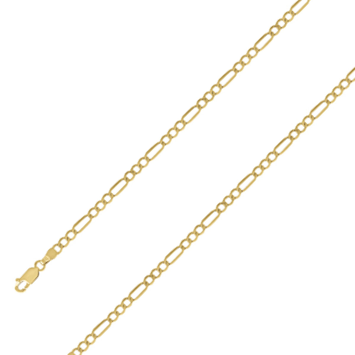 10k Solid Yellow Gold Hollow Figaro 