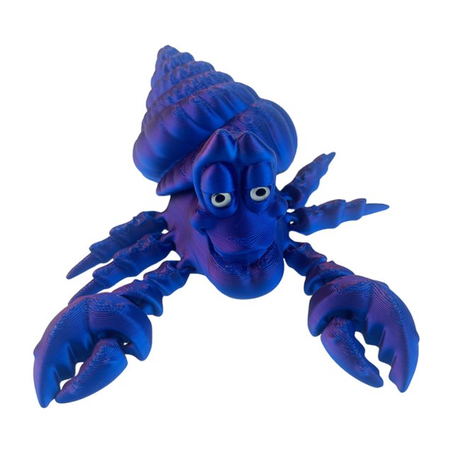 Juguetes antiestrés articulados flexibles de cangrejo impresos en 3D de 16 cm para autismo con TDAH (azul)