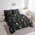 thumbnail image 3 of Homewish Skull Snake Bedding Comforter Set 7 Pieces for Female Men Women,Bohemian Moon Sun Full Bedding Set Lightweight,Gothic Style Fitted Sheet Flat Sheet,Microfiber Bedroom Decor,Reversible, 3 of 8