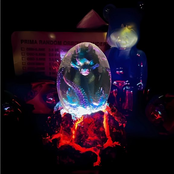NWJ Lava Resin Glowing Dragon Egg Home Decor Night Light Desk Ornament Gift