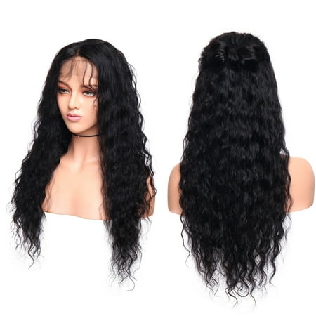 Remy Lace - S-noilite 360 Lace Frontal Hair Wig Water Weave Human Hair Brazilian Remy Hair Wigs Pre Plucked With Baby Hair For Women Natural Black,8