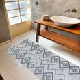 thumbnail image 5 of Playa Rug Machine Washable Area Rug With Non Slip Backing - Stain Resistant - Eco Friendly - Family and Pet Friendly - Aspen Tribal Moroccan Bohemian Creme&Black Design 2'8''x8', 5 of 8