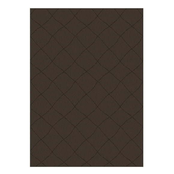 Mainstays Indoor Modern Geometric Machine Tufted Dark Brown Area Rug, 5' x 7', Machine Washable, Non-Skid Backing