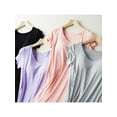 thumbnail image 5 of Women Short Sleeve Built-in Bra Padded Long Nightdress Sleepwear Pajamas,Shelf Bra Full Slip Casual Nightgown,Knee Length Comfy Soft Modal Sleep Shirt Night Shirt Dress Solid Sleepwear,Purple S-2XL, 5 of 8