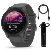 Garmin Forerunner 255 GPS Running Unisex Adult Smartwatch Slate Grey with Wearable4U E-Bank Bundle