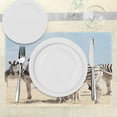 thumbnail image 3 of Ambesonne Zebra Place Mats Set of 4, Namibia Africa Animals View, Standard Size, Pale Blue Beige and Black, 3 of 6