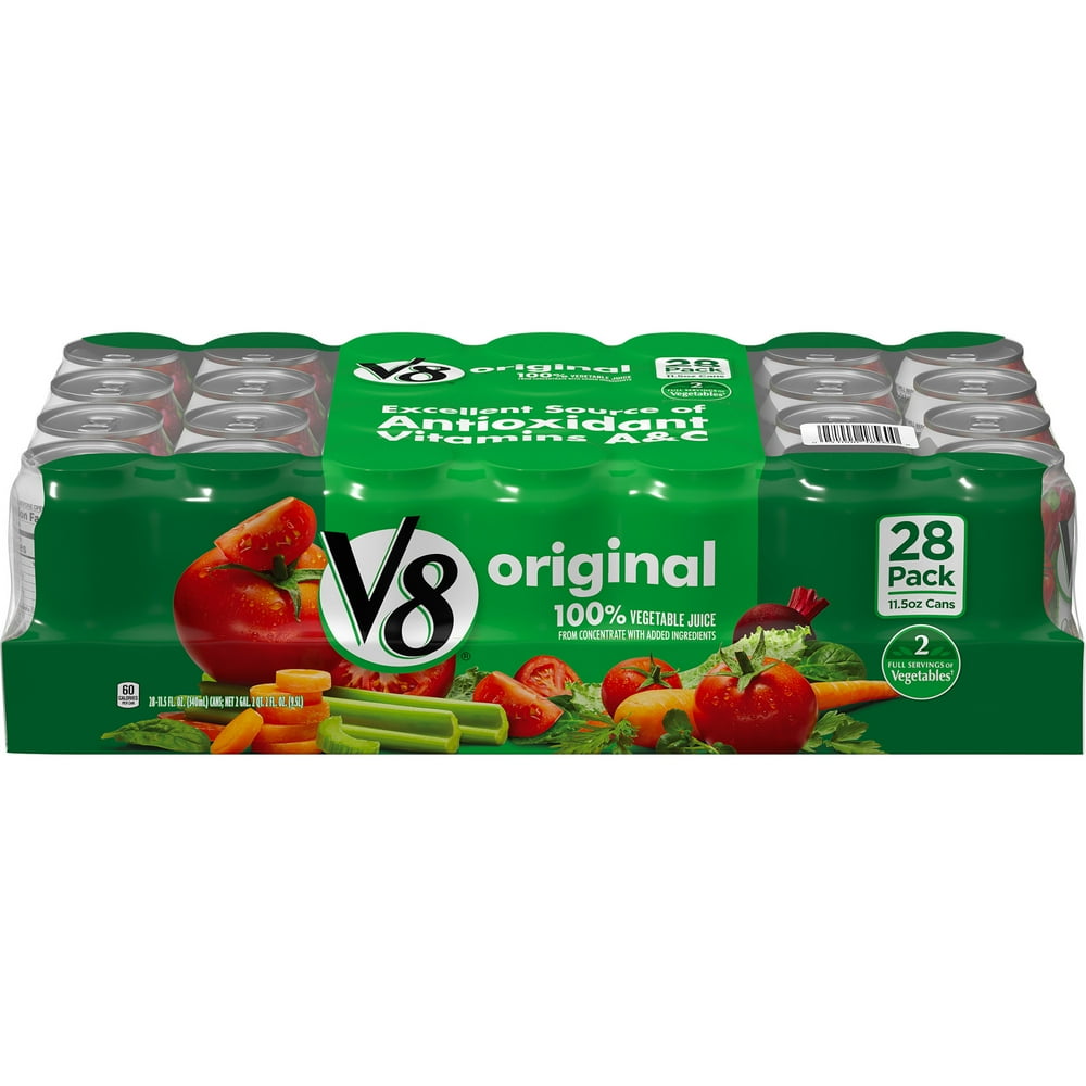 V8 Juice, Original 100 Vegetable Juice, PlantBased Drink, 11.5 Ounce