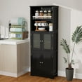 thumbnail image 4 of LOKO Tall Bathroom Cabinet, Modern Storage Organizer with Doors & Open Shelves, Wooden Floor Cabinet with Adjustable Shelves for Bathroom, Living Room or Kitchen (Grey), 4 of 18