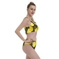 thumbnail image 4 of Daiia Geometric Pattern with Bee printed 2 piece Swimsuit Bikinis for Women High Waisted Racerback Bathing Suits Summer Tummy Control Scoop Neck Swimwear-Large, 4 of 8