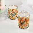 thumbnail image 2 of Yayeee 4 Pack Qtip Holder Bathroom Cotton Swab Canister with Lid Clear Dispenser Set, Orange Autumn Leaves, 2 of 6