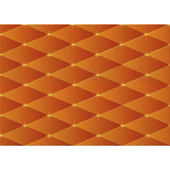 Ahgly Company Indoor Rectangle Patterned Neon Orange Area Rugs, 3' x 5'