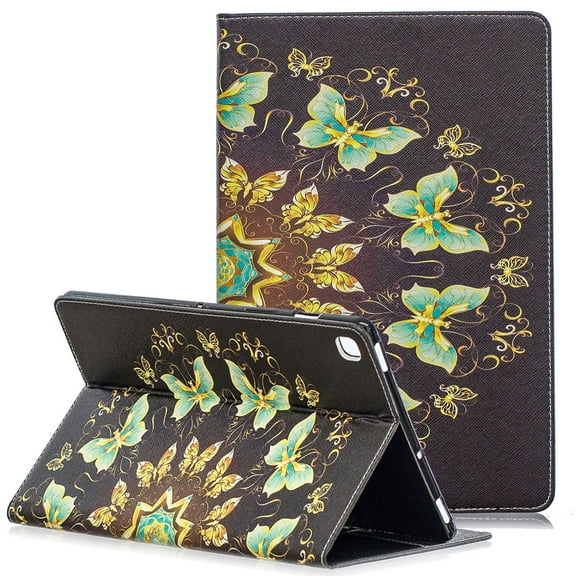 Allytech Slim Case for Samsung Galaxy Tab S5e 10.5" 2019 Model SM-T720/T725, Ultra Thin Lightweight Magnetic Closure Folding Stand Shockproof Cards Pocket Wallet Case Cover, Butterfly
