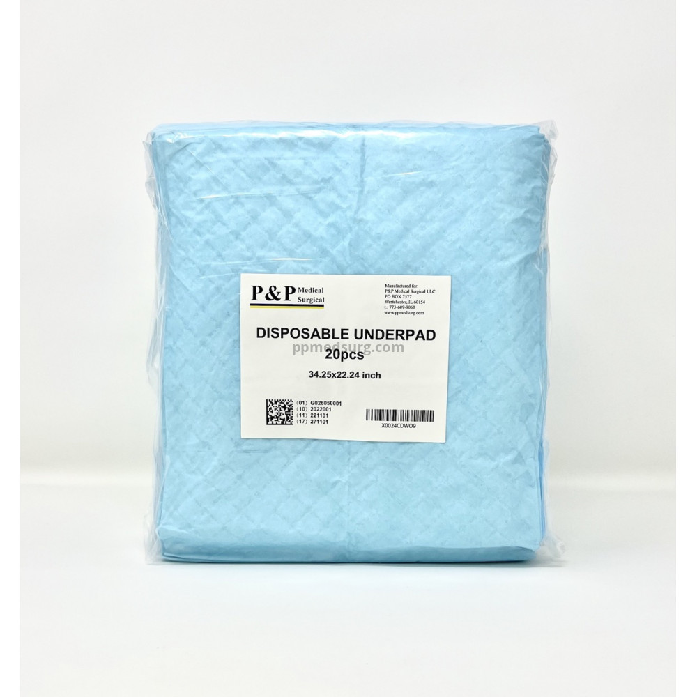 Disposable Underpads 34”x22” Incontinence Bed Covers Pads Pet Training Ultra Thick Super Absorbent & Waterproof Protection for Kids Infants Adults Elderly Baby Box of 60