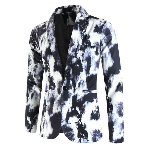 toraway Men Suit Coat Men's Fashion Casual Buckle Printed Single Coat Fashion Soft Work Formal Warm Casual Soft XXL