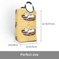 thumbnail image 3 of XMXT Large Collapsible Laundry Hamper, Cute Pet Dog Bones Print Laundry Basket with Aluminum Handle, 50L Yellow, 3 of 7