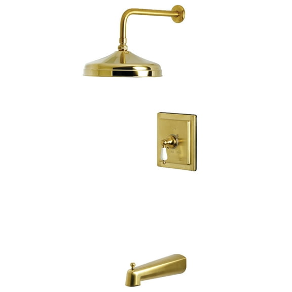 Kingston Brass KB6147PL Demure Single-Handle Pressure Balanced Tub and Shower Faucet, Brushed Brass