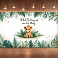 thumbnail image 3 of Cartoon Lion Baby Shower Banner Jungle Animal Party Backdrop Little King Safari Theme for Baby Shower Birthday Event Decoration, 3 of 9
