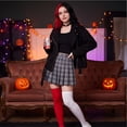 thumbnail image 4 of Lumtrix Mismatched Thigh High Socks for Women Asymmetrical Solid Knee High Stockings Soft Stretchy Socks for Casual Party H One Size, 4 of 6