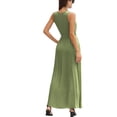 thumbnail image 3 of Asklazy Women Sleeveless Deep V Neck Loose Plain Long Maxi Casual Dress,Mother's Day,XL,Army Green, 3 of 13