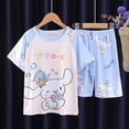 thumbnail image 1 of Anime Sanrio Cinnamoroll Kuromi Hello Kitty conjunto de ropa de verano para niños ropa de casa informal de dibujos animados para niños ropa holgada y cómoda, 1 of 5
