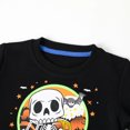 thumbnail image 4 of HILEELANG Toddler Boy Black Sweatshirts Halloween Skeleton Pumpkin Graphic Glow in the Dark Crewneck Long Sleeve Pullover Cotton Top Sweater Shirts 2T, 4 of 5