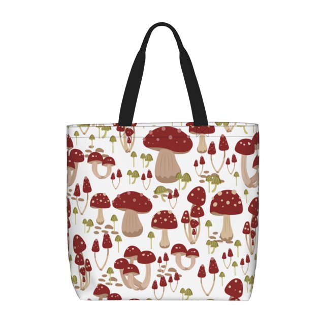 Balery Mushroom Bolsa de Mano para Mujeres con Cremallera, Bolsa de Gimnasio con Compartimentos, Bolsa para Laptop, Bolsa para Trabajo