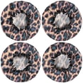thumbnail image 2 of Shower Caps,Leopard Print Pattern Waterproof Shower Cap for Women 4 Pieces,Double Reusable Hair Cover for Shower PEVA Elastic Stretch Hem, 2 of 7