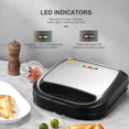 thumbnail image 5 of Sandwich Maker And Panini Press, Non-Stick Coating for Easy Cleaning, Quick Heat-Up, Built-in Indicator Lights, Easy to Clean, Black, 5 of 7