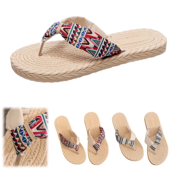 longantii Flip Flops for Women Summer Sandals Anti-slip Slippers Flip Flops Boho Beach Thong Sandals Red