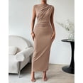 thumbnail image 2 of BTFBM - Vestido ajust fruncido para mujer, de verano, casual, sin mangas, con abertura en la espalda, elegante, club, fiesta de noche, cóctel, vestido largo, 2 of 3