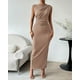 thumbnail image 2 of BTFBM - Vestido ajust fruncido para mujer, de verano, casual, sin mangas, con abertura en la espalda, elegante, club, fiesta de noche, cóctel, vestido largo, 2 of 3