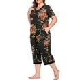 thumbnail image 4 of Cueply Women Plus Size Pajamas Set Short Sleeve Pjs Sleepwear Loungewear Nightwear with Pockets, 4 of 7