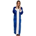 thumbnail image 1 of Silver Lilly Womens Zippered Sherpa Trim Fleece Robe with Hood - Warm Plush Luxury Bathrobe (Blue, XX-Large), 1 of 6