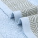 thumbnail image 4 of Juego de toallas de mano con patrones geométricos REGALWOVEN, toallas de baño de algodón, toallas de cara de bajo pelaje para baño, hotel, spa 13" x 13" azul 6 piezas, 4 of 7