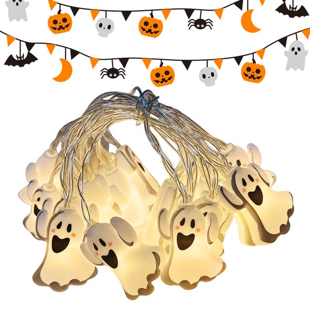 Luces Hadas para Exteriores Lámpara Cadena LED Con Pilas Halloween