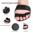 thumbnail image 3 of 6pieces=3pairs Hallux Valgus Feet Care Five-Finger Half-Palm Yoga Socks Overlapping Toe Splitter Wear-Resistant Forefoot Pads (Size S(35-39)), 3 of 7
