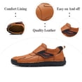 thumbnail image 2 of Mens Fashion Loafers Leather Casual Shoes Lightweight Comfortable Walking Shoes Non-slip Soft Driving Shoes Yellow 9.5 US, 2 of 7