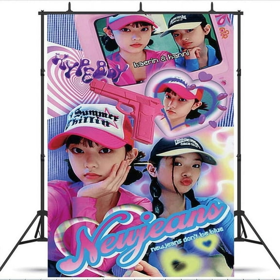 New Jeans Party Supplies Background Backdrop Taspestry Banner Poster Decor Decorations