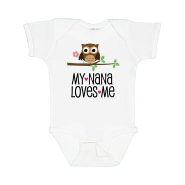 Inktastic My Nana Loves Me Owl Girls Baby Bodysuit